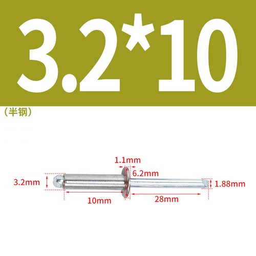 Pop Rivets 3.2mm 4mm 5mm 6.4mm Stainless Steel/Aluminium Flange Blind Dome Head - Picture 12 of 38