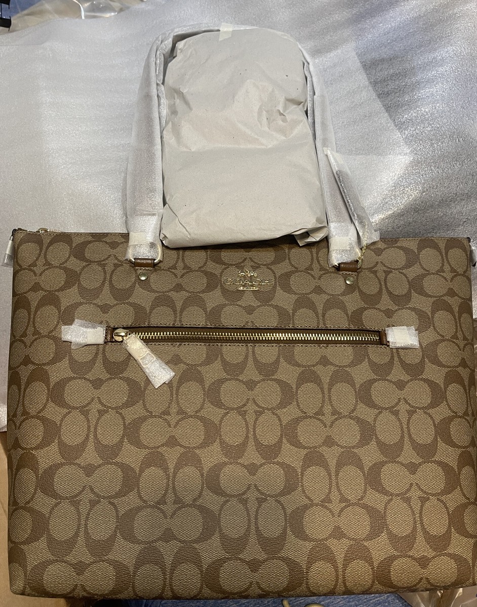 Coach F79609 Gallery Tote Shoulder Bag - Brown/Beige 193971357454