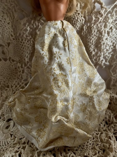 Vintage Heavy Lined Brocade Barbie Wraparound Skirt Gold Snap - Picture 2 of 7