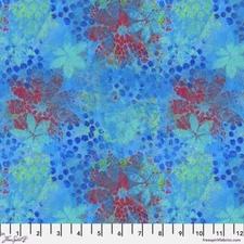 Free Spirit Butterfly Fields by Sue Penn PWSP068 Blue Flowery  Cotton
