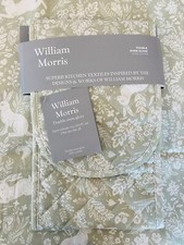 Image of Forest Life Rabbit Design Kitchen Linen Inspired by William Morris in Green
