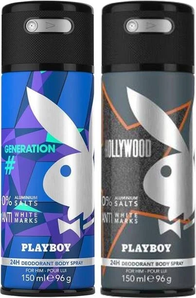 Дезодорант-спрей для мужчин PLAYBOY Generation Man + Hollywood M (300 мл, упаковка из 2 - Изображение 2 из 3