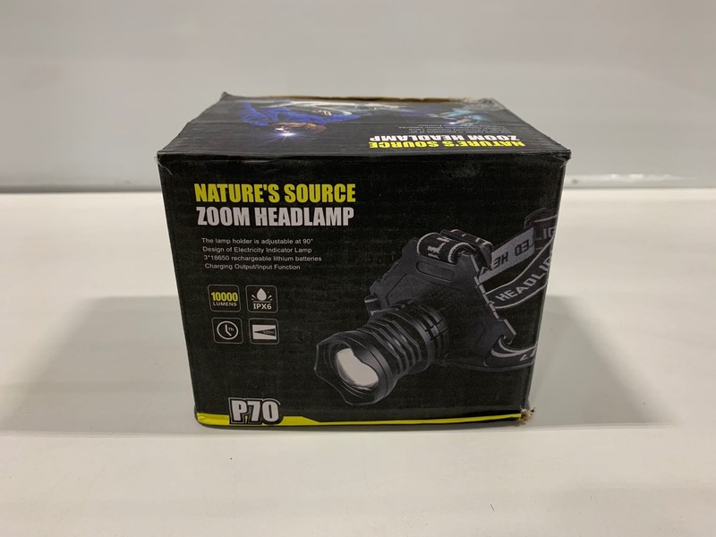 Nature's Source Zoom LED Rechargeable Battery Headlamp 10000 Lumens