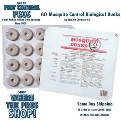 60 Summit BTI Mosquito Control Dunks Bactimous  ~ Kill Mosquitoes & Larvae