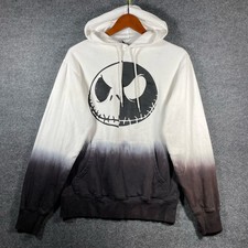 The Nightmare Before Christmas Hoodie Adult Small White/Black Jack Skeleton