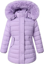 Girl'S Winter Waterproof Warm Long Coat,Kids Puffer Jacket Outerwear Parka,Remov