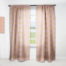 Curtains 'Gold Hearts on Pink' Curtains for Bedroom, Curtains for Living Room, C