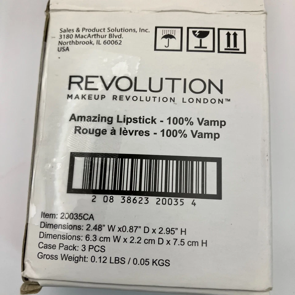 Makeup Revolution Amazing Lipstick 100% Vamp Rouge A Levres Pack Of 3 - Image 2 of 4