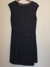 Lafayette 148 Wrap Front Midi Dress Womens Large Little Black Dress Classic 