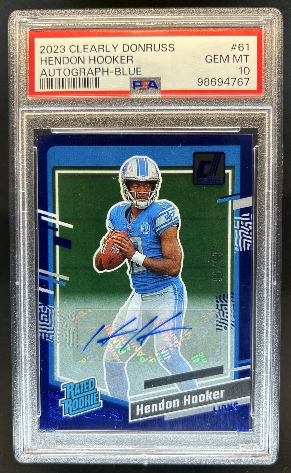 Hendon Hooker Panini Clearly Donruss #61 Autograph-Blue