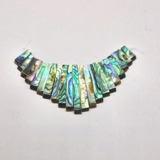 ABALONE GRADUATED BARS 11X4 TO 30X4MM 21 PIECES FOR JEWELLERY MAKING