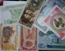 20 Foreign ALL DIFF Bank Note Currency Collection 20 CU + Notes  FREE SHIP