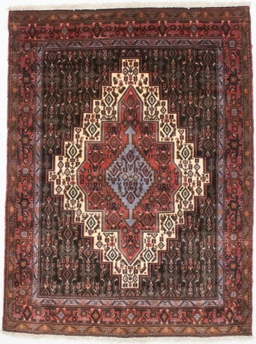 4'0X5'5 Vintage Handmade Oriental Area Rug Geometric Design Small Home Carpet