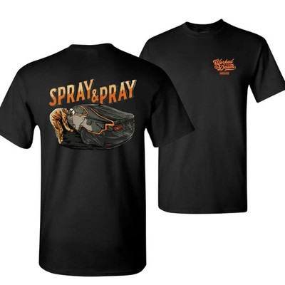 Spray and Pray T-Shirt, Funny Auto Painter Graphic Tee for Car Detailers