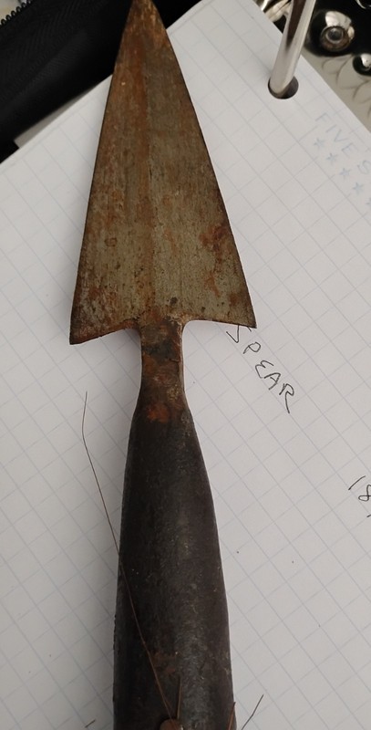 Undated Spearhead And Shaft Nicely Carved African I'm Guessing Very Nice 18 1/4"