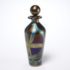 Isle of Wright Art Glass Iridescent Deep Dark Purple Perfume Bottle 5.75"h — photo 2