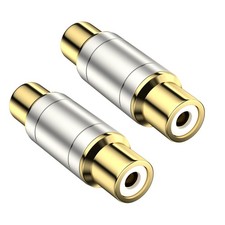 2-Pack Gold Plated RCA Female to Female Coupler,Barrel Connectors Adapters Ex...