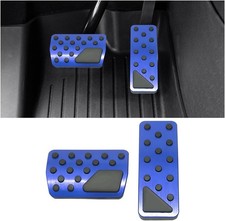 Car Pedal Cover, 2PCS Aluminum Alloy Vehicle Accelerator Gas Brake Pedal Blue