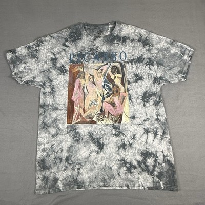 Picasso Nudes Les Demoiselles d'Avignon Blue/Gray Tie Dye T-Shirt Adult Large
