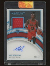 Ayo Dosunmu 2021-22 Panini Immaculate RPA Jersey Number RC Auto /12 #117 Rookie