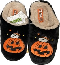 Peanuts Snoopy Great Pumpkin Halloween Scuff Slippers Medium New