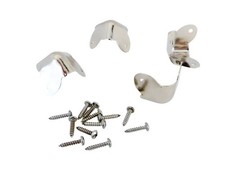  4 PACK RELIABLE HARDWARE RH-1510 Steel 3-Leg Cabinet Corners - Nickel Finish