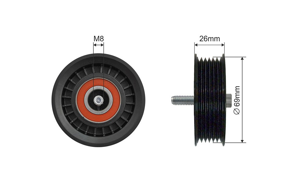 Pulley Idler V-Belt For Mercedes C (C204) C T-Model (S204) - Image 3