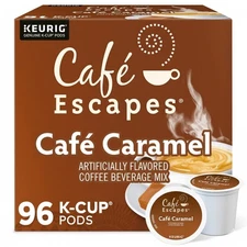 Café Escapes Café Caramel, Keurig Single-Serve K-Cup Pods, 96 Pods