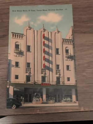 1940 El Paso Texas Vintage Postcard New Kress Store Mesa Avenue Section Building
