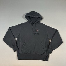 Champion Reverse Weave Hoodie Mens Medium Black Pullover Sweatshirt