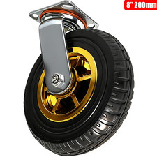 Image of 4pcs 8" 200mm Heavy Duty Industrial Swivel Transport Castor Wheels Rubber Caster