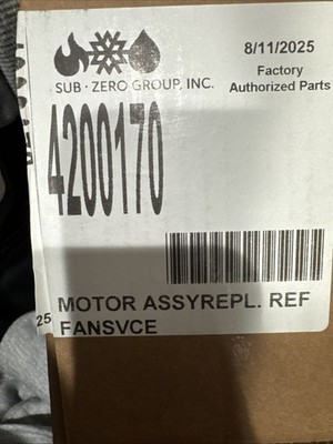 Sub-Zero Evaporator Fan Motor Assembly. Oem Factory Sealed Part# 4200170 New
