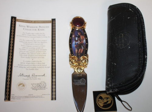 Xena Warrior Princess Franklin Mint Collector knife W/COA & Case - Rare