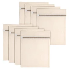 8pcs Large Durable Cotton Mesh Laundry Bags with Sturdy Zippers & Breathable 