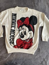 Vintage Disney Womens Minnie Mouse Double Sided AOP Crewneck Sweatshirt Size L