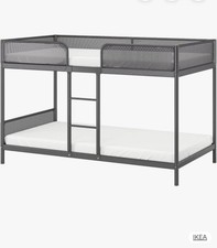 IKEA TUFFING Metal Bunk Bed Frame. Dark Colour Good Condition