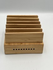 Bamboo Charging Station for Multiple Devices Desk Organizer Docking Station