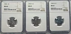 1943 1C Lincoln Wheat Steel Cent 3-Coin Lot P,S,D MS 65-66 NGC Certified