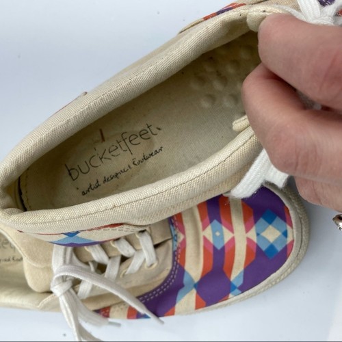 Bucketfeet Artist Designed Aztec Print Lace Up Sneakers Womens 7 Shoes Flats - Picture 10 of 10