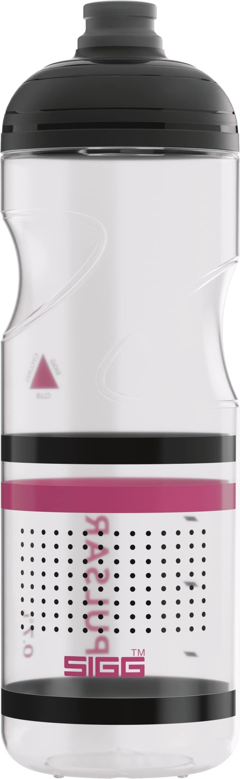 Gourde souple pliable Pulsar rose transparente réutilisable sans BPA
