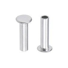 100pcs M5 x 20mm Aluminum Flat Head Rivets Semi-Tubular Silver Tone