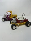 Vintage Tonka T’s Mini Bucket + Hot Hauler Rod Roadsters Lot of 2 Pressed Steel