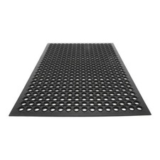 Anti-Slip Rubber Mat with Hexagon Holes for Kitchen/Bar Drainage 35" x 23"
