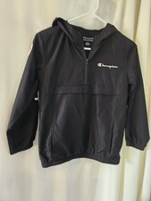 Champion Kids/Boys Long-Sleeve Windbreaker Jacket With Hood Small, Black 
