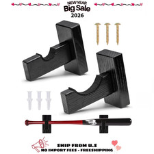 Solid Wood Baseball Bat Display Case - Horizontal Rack, Sturdy Stand, US Stock
