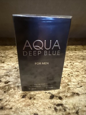New In Box Aqua Deep Blue For Men Eau de Parfum Spray by Fragrance Couture