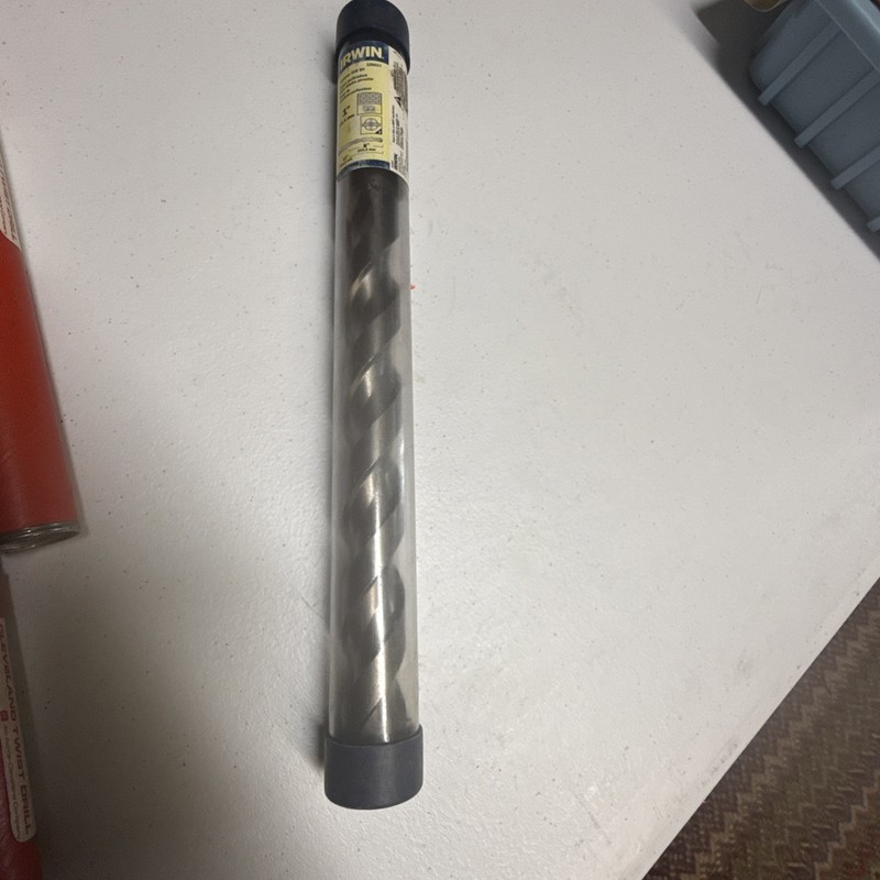 1'' Irwin 326027 Hammer Drill Bit in Original Tube 12" Length OAL 8" Flute 47/11