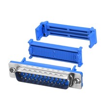 IDC D-Sub Ribbon Cable Connector 25-pin 2-row Male Plug IDC Crimp Port Blue
