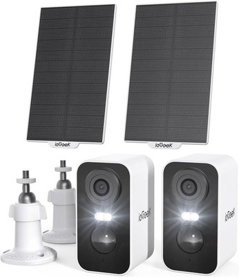 ieGeek 2K Solar Überwachungskamera Außen mit 5200 mAh Akku, WLAN, Nachtfarbe