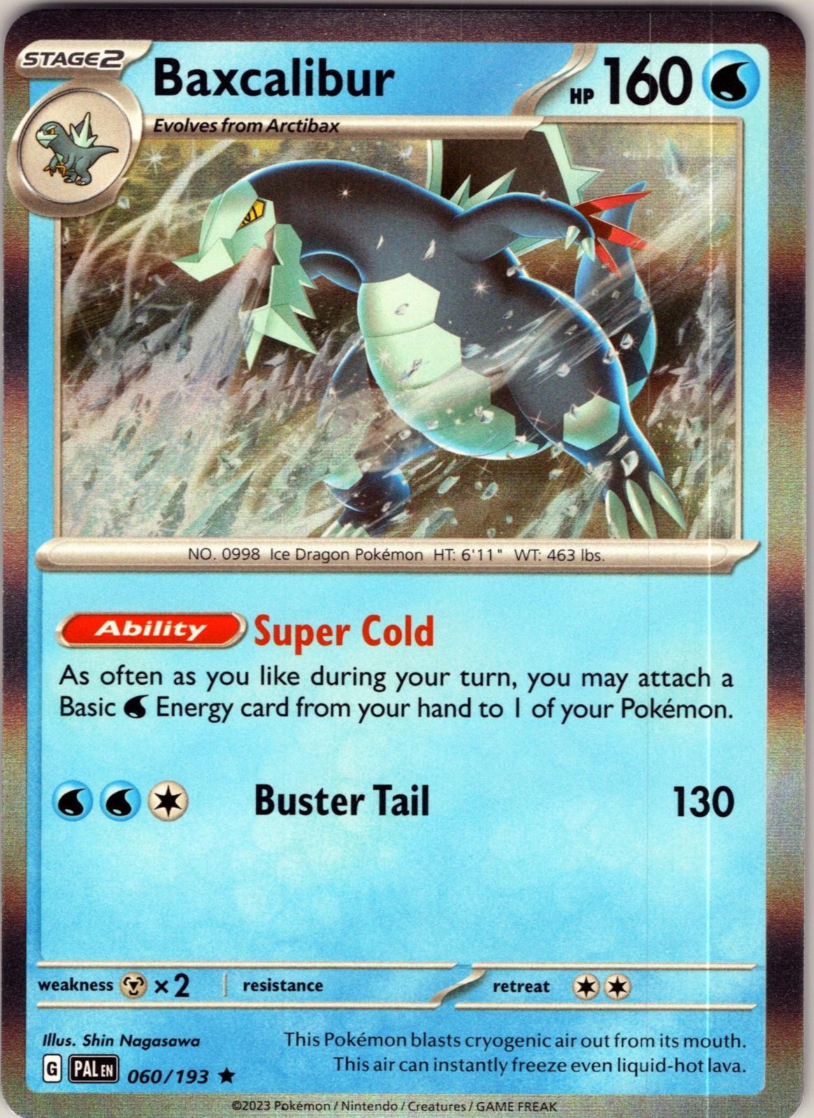 Baxcalibur 060/193 Rare Paldea Evolved Pokemon Holo Near Mint